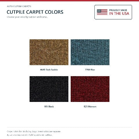 1974 Ford F-250 Crew Cab Cutpile Floor Mats with Embroidered Logo Choices - 4-Piece - product details image 6