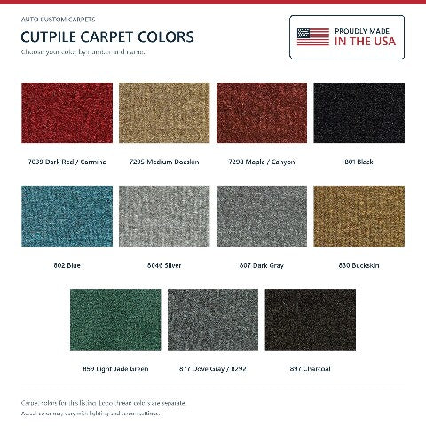1974 Chevy C30 Cutpile Floor Mats with Embroidered Logo Choices - 2-Piece - product details image 7