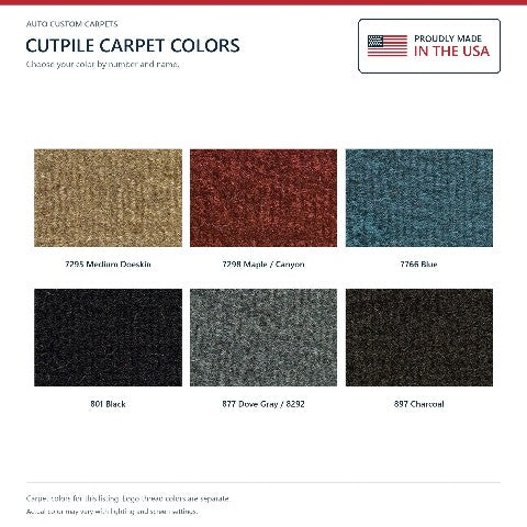 1987 Chevy R20 Suburban Cutpile Floor Mats with Embroidered Logo Choices - 4-Piece - product details image 7