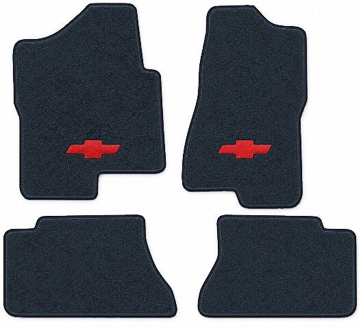 2002-2006 Chevy Avalanche 2500 Crew Cab Cutpile Floor Mats with Embroidered Logo Choices - 4-Piece - product image