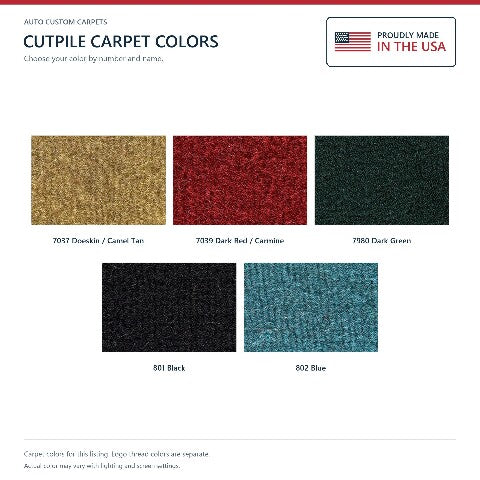 1978 Chevy G20 Van Cutpile Floor Mats with Embroidered Logo Choices Front - 2-Piece - product details image 7