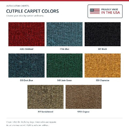 1978-1980 Dodge B200 Van Cutpile Floor Mats with Embroidered Logo Choices Front - 2-Piece - product details image 7