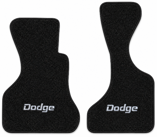 1978-1980 Dodge B200 Van Cutpile Floor Mats with Embroidered Logo Choices Front - 2-Piece - product details image 2
