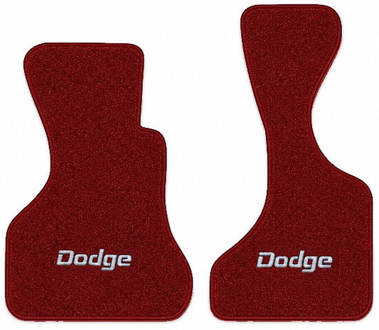 1981-1987 Dodge B350 Van Cutpile Floor Mats with Embroidered Logo Choices Front - 2-Piece - product image