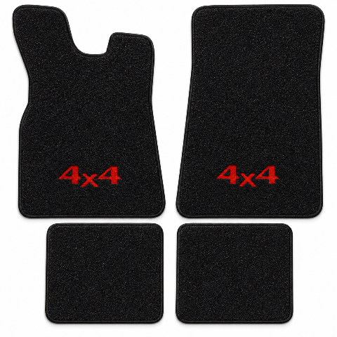 1986 Nissan D21 Ext Cab Cutpile Floor Mats with Embroidered Logo Choices - 4-Piece - product image
