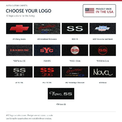 1968 Chevy Chevy II Nova Loop Floor Mats with Embroidered Logo Choices - 4-Piece - product details image 18