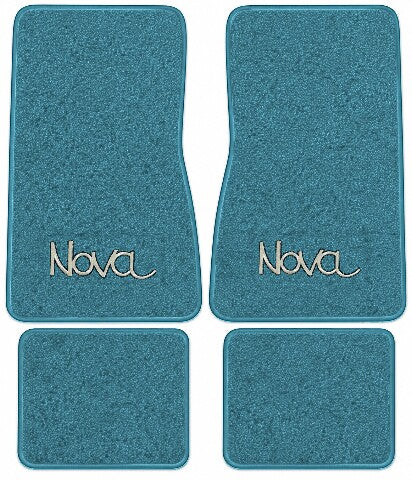 1968 Chevy Chevy II Nova Loop Floor Mats with Embroidered Logo Choices - 4-Piece - product image