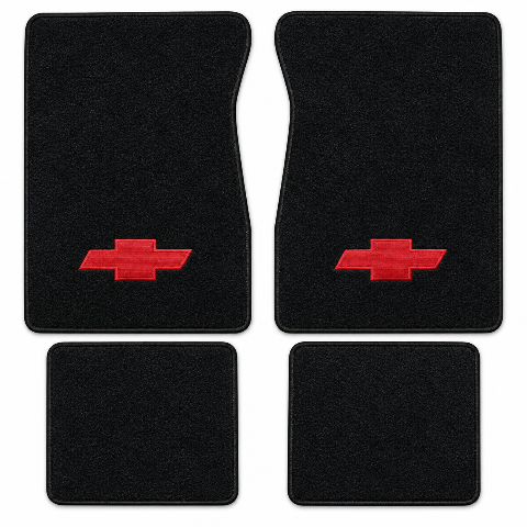 1989 Chevy R2500 Crew Cab Cutpile Floor Mats with Embroidered Logo Choices - 4-Piece - product details image 2