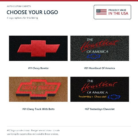 1959 Chevy Truck 3100 Loop Floor Mats with Embroidered Logo Choices - 2-Piece - product details image 9
