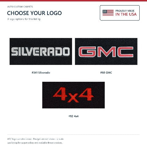 1987 GMC R1500 Cutpile Floor Mats with Embroidered Logo Choices - 2-Piece - product details image 7
