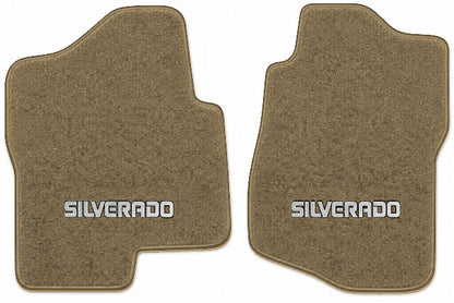 2007-14 Chevy Silverado 3500 HD Ext Cab Cutpile Floor Mats with Embroidered Logo Choices - 2-Piece - product image