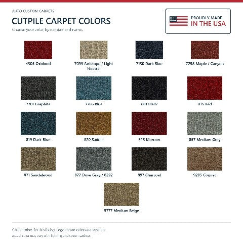 1988-1998 GMC K2500 Column Shift Cutpile Floor Mat Embroidered Logos Front - 1-Piece - product details image 6