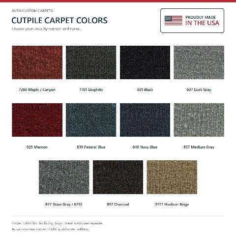 1988-1993 Mazda B2600 Cutpile Floor Mats with Embroidered Logo Choices - 2-Piece - product details image 6