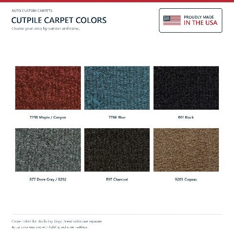 1988-1989 GMC C1500 Column Shift Cutpile Floor Mat Embroidered Logos Front - 1-Piece - product details image 7