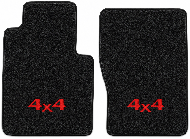 1974-1975 International 200 Crew Cab Loop Floor Mats with Embroidered Logo Choices Front - 2-Piece - product image