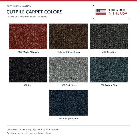 1985-1986 Ford LTD Crown Victoria Cutpile Floor Mats with Embroidered Logo Choices - 4-Piece - product details image 7