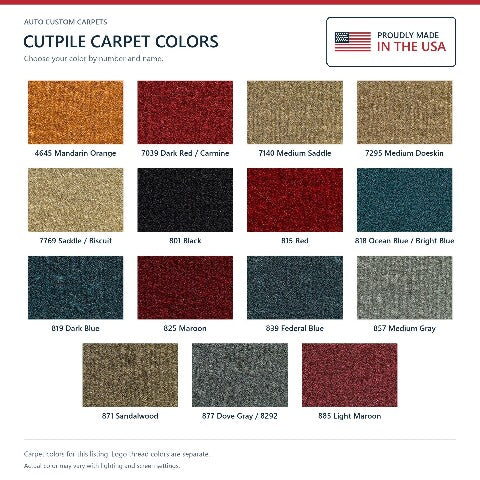 1985-89 Buick LeSabre Estate Wagon 4DR Cutpile Floor Mats with Embroidered Logo Choices - 4-Piece - product details image 6