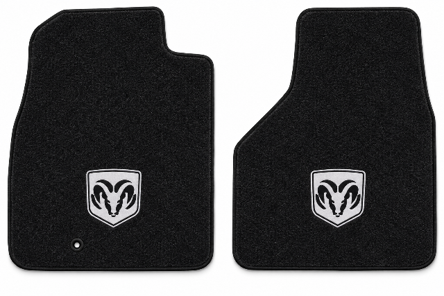 2010 Dodge Ram 2500 Reg Cab Cutpile Floor Mats with Embroidered Logo Choices - 2-Piece - product details image 2