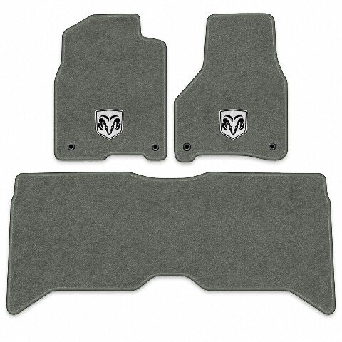 2011-2018 Ram 3500 Crew Cab Frts & Rr Cutpile Floor Mats with Embroidered Logo Choices - 3-Piece - product image