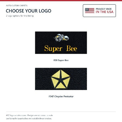 1971 Dodge Charger Super Bee 4spd Loop Floor Mats with Embroidered Logo Choices - 4-Piece - product details image 6