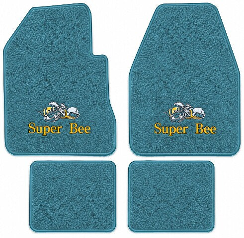 1971 Dodge Charger Super Bee 4spd Loop Floor Mats with Embroidered Logo Choices - 4-Piece - product image