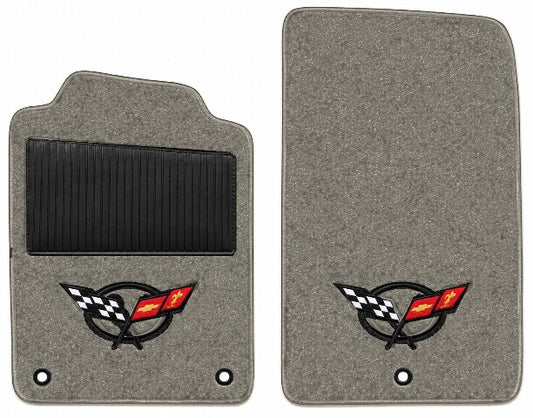 2001-2004 Corvette Z06 Cutpile Floor Mats with Embroidered Logo Choices w/ Heel Pad - 2-Piece - product image