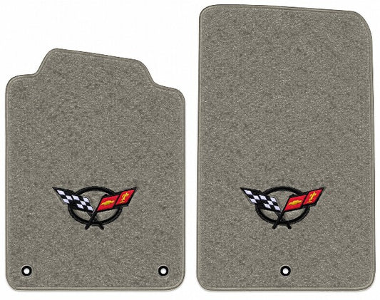 2001-2004 Corvette Z06 Cutpile Floor Mats with Embroidered Logo Choices w/o Heel Pad - 2-Piece - product image