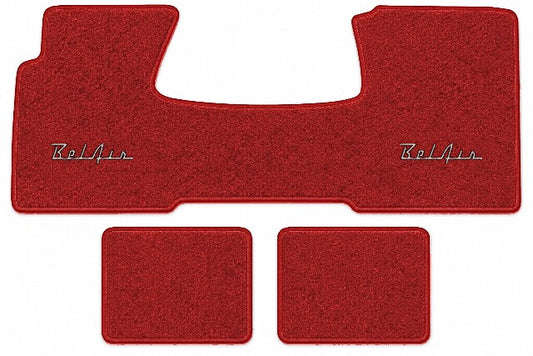 1955-57 Chevy Bel Air Nomad 2DR Wagon Frt & Rrs Floor Mats with Embroidered Logo Choices - 3-Piece - product image