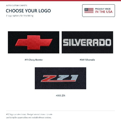 2014-18 Chevy Silverado 1500 Double/Crew Cab Floor Mats with Embroidered Logo Choices - 2-Piece - product details image 8