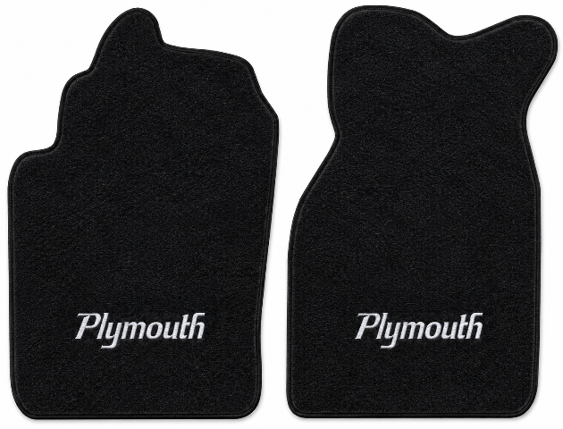 1980-1982 Plymouth TC3 Cutpile Floor Mats with Embroidered Logo Choices Front - 2-Piece - product details image 2