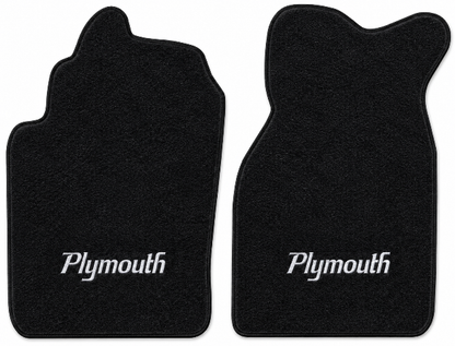 1980-1982 Plymouth TC3 Cutpile Floor Mats with Embroidered Logo Choices Front - 2-Piece - product details image 2