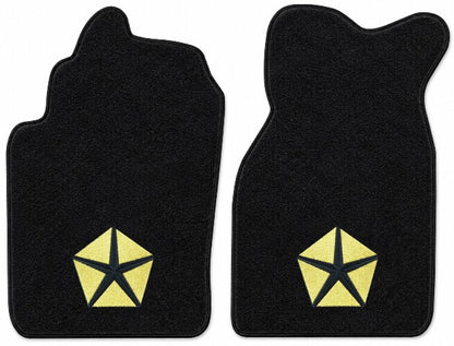 1980-1982 Plymouth TC3 Cutpile Floor Mats with Embroidered Logo Choices Front - 2-Piece - product details image 3