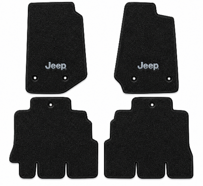 2011-2013 Jeep Wrangler Unlimited Cutpile Floor Mats with Embroidered Logo Choices 4DR - 4-Piece - product details image 2