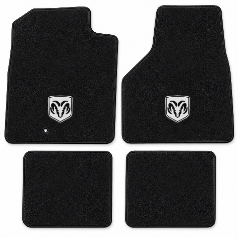 2006-08 Dodge Ram 1500 Mega Cab Crew Cab Style Floor Mats with Embroidered Logo Choices - 4-Piece - product details image 2