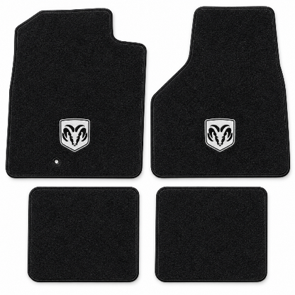 2006-08 Dodge Ram 1500 Mega Cab Crew Cab Style Floor Mats with Embroidered Logo Choices - 4-Piece - product details image 2