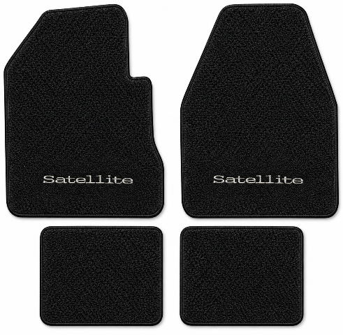 1971-1973 Plymouth Satellite 4spd Loop Floor Mats with Embroidered Logo Choices - 4-Piece - product details image 2