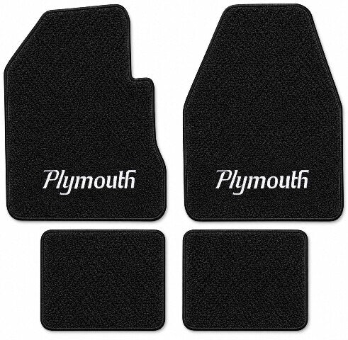1971-1973 Plymouth Satellite 4spd Loop Floor Mats with Embroidered Logo Choices - 4-Piece - product details image 3
