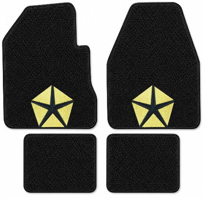 1971-1973 Plymouth Satellite 4spd Loop Floor Mats with Embroidered Logo Choices - 4-Piece - product details image 4