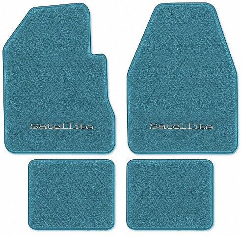 1971-1973 Plymouth Satellite 4spd Loop Floor Mats with Embroidered Logo Choices - 4-Piece - product image