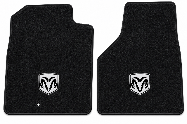 2002-2009 Dodge Ram 3500 Reg Cab Cutpile Floor Mats with Embroidered Logo Choices - 2-Piece - product details image 2