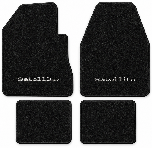 1974 Plymouth Satellite 2DR 4spd Cutpile Floor Mats with Embroidered Logo Choices - 4-Piece - product details image 2