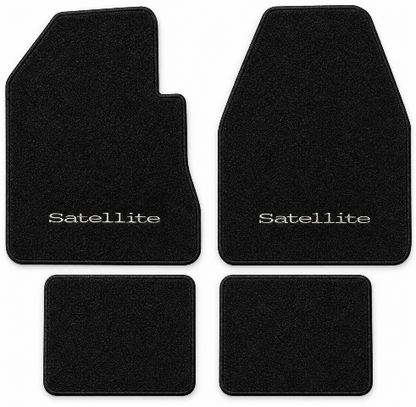 1974 Plymouth Satellite 2DR 4spd Cutpile Floor Mats with Embroidered Logo Choices - 4-Piece - product details image 2