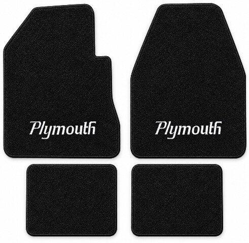 1974 Plymouth Satellite 2DR 4spd Cutpile Floor Mats with Embroidered Logo Choices - 4-Piece - product details image 3
