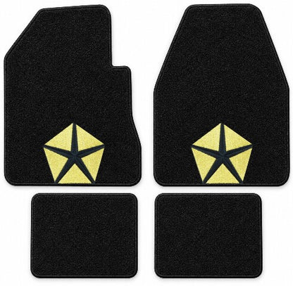 1974 Plymouth Satellite 2DR 4spd Cutpile Floor Mats with Embroidered Logo Choices - 4-Piece - product details image 4