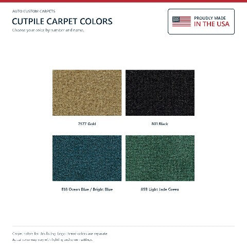 1974 Plymouth Satellite 2DR 4spd Cutpile Floor Mats with Embroidered Logo Choices - 4-Piece - product details image 8