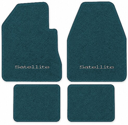 1974 Plymouth Satellite 2DR 4spd Cutpile Floor Mats with Embroidered Logo Choices - 4-Piece - product image