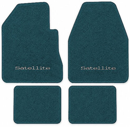1974 Plymouth Satellite 2DR 4spd Cutpile Floor Mats with Embroidered Logo Choices - 4-Piece - product image