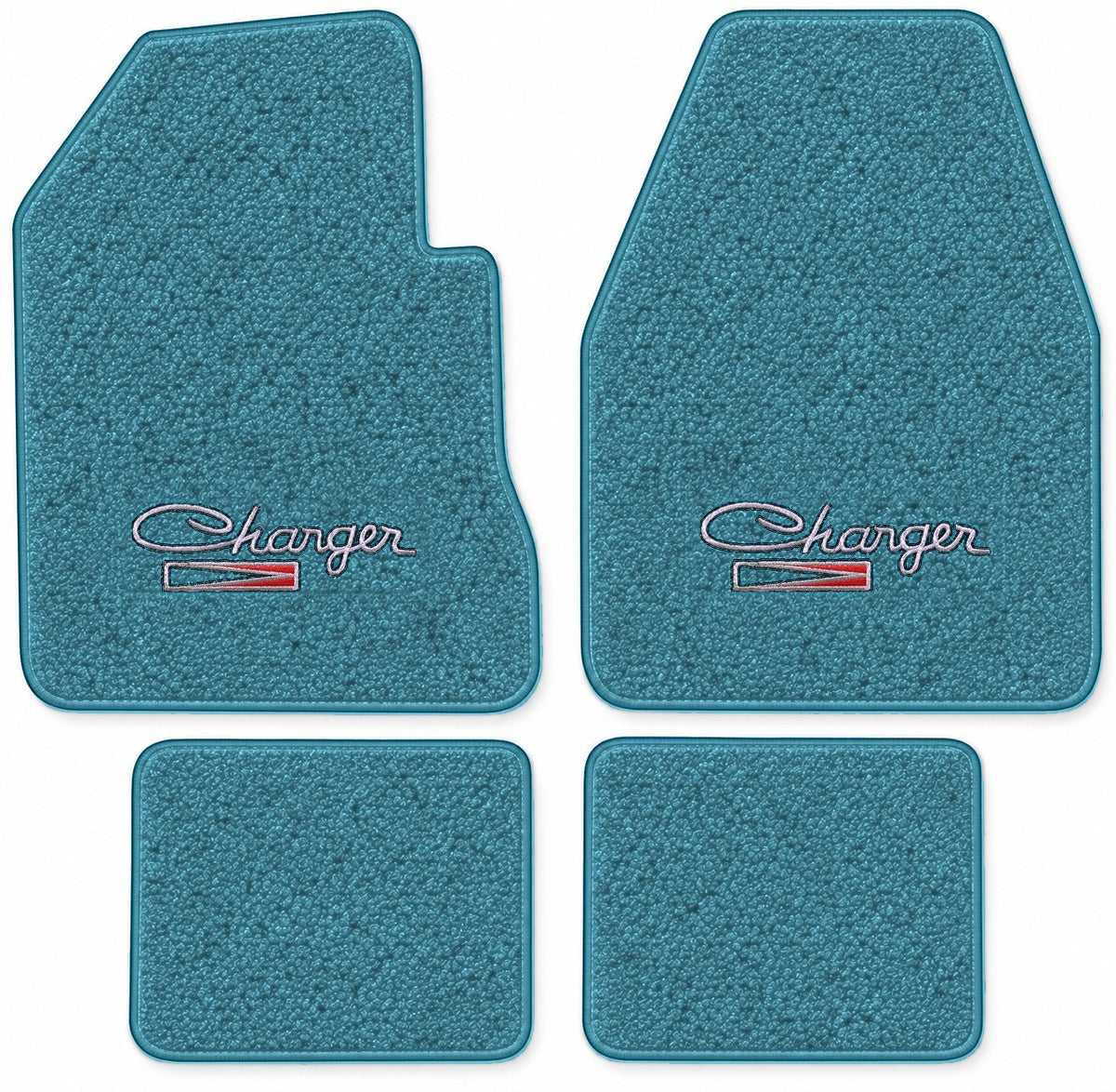 1971-1973 Dodge Charger 4spd Loop Floor Mats with Embroidered Logo Choices - 4-Piece - product details image 11