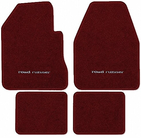 1974-1975 Plymouth Road Runner 4spd Cutpile Floor Mats with Embroidered Logo Choices - 4-Piece - product image