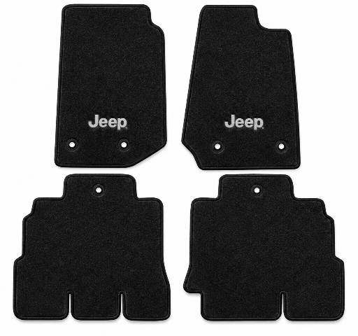 2014-18 Jeep Wrangler Unlimited JK Cutpile Floor Mats with Embroidered Logo Choices 4DR - 4-Piece - product details image 2